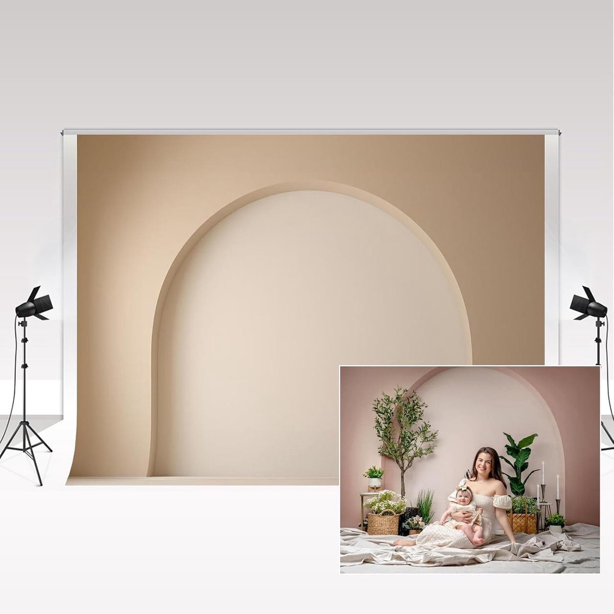 Fotografie-achtergrond 2,2 x 1,5 m Boho Boog Volwassen Kinderen Verjaardag Bruiloft Moederschap Kunst Portret Boheemse Stijl Retro Wanddecoratie Rekwisieten Achtergrond Fotostudio