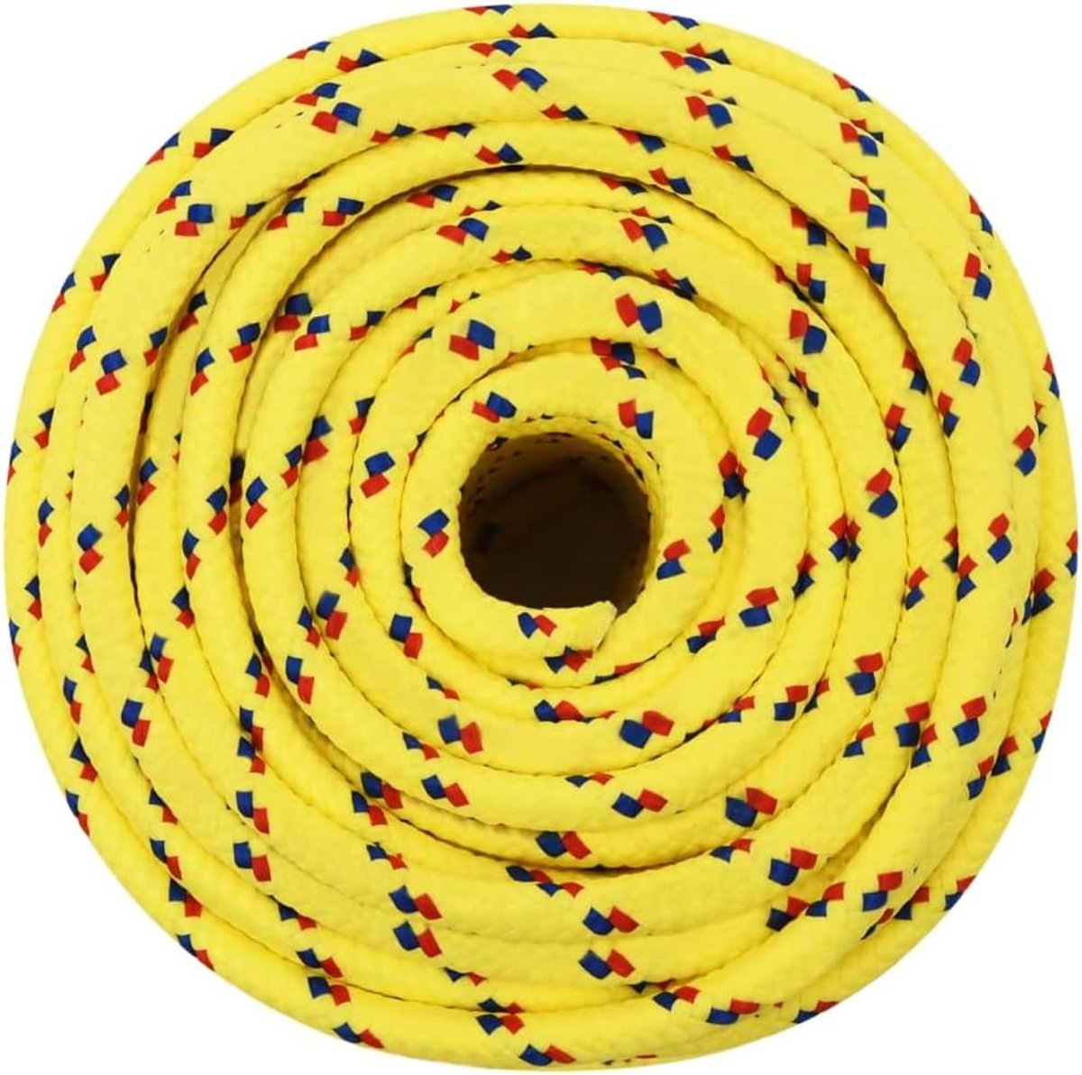 Boottouw, scheepstouw, ankerlijn, aanmeertouw, touw, polypropyleen, gevlochten lijn, tuintouw, multifunctioneel, touw voor bootsport, zeilen, geel, 12 mm, 50 m, polypropyleen