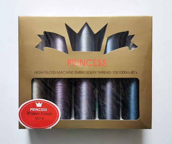 Cools (Set 9) 10 Spoel Pack - Prinses Borduurgaren 1000m Rayon 40's — afbeelding 2