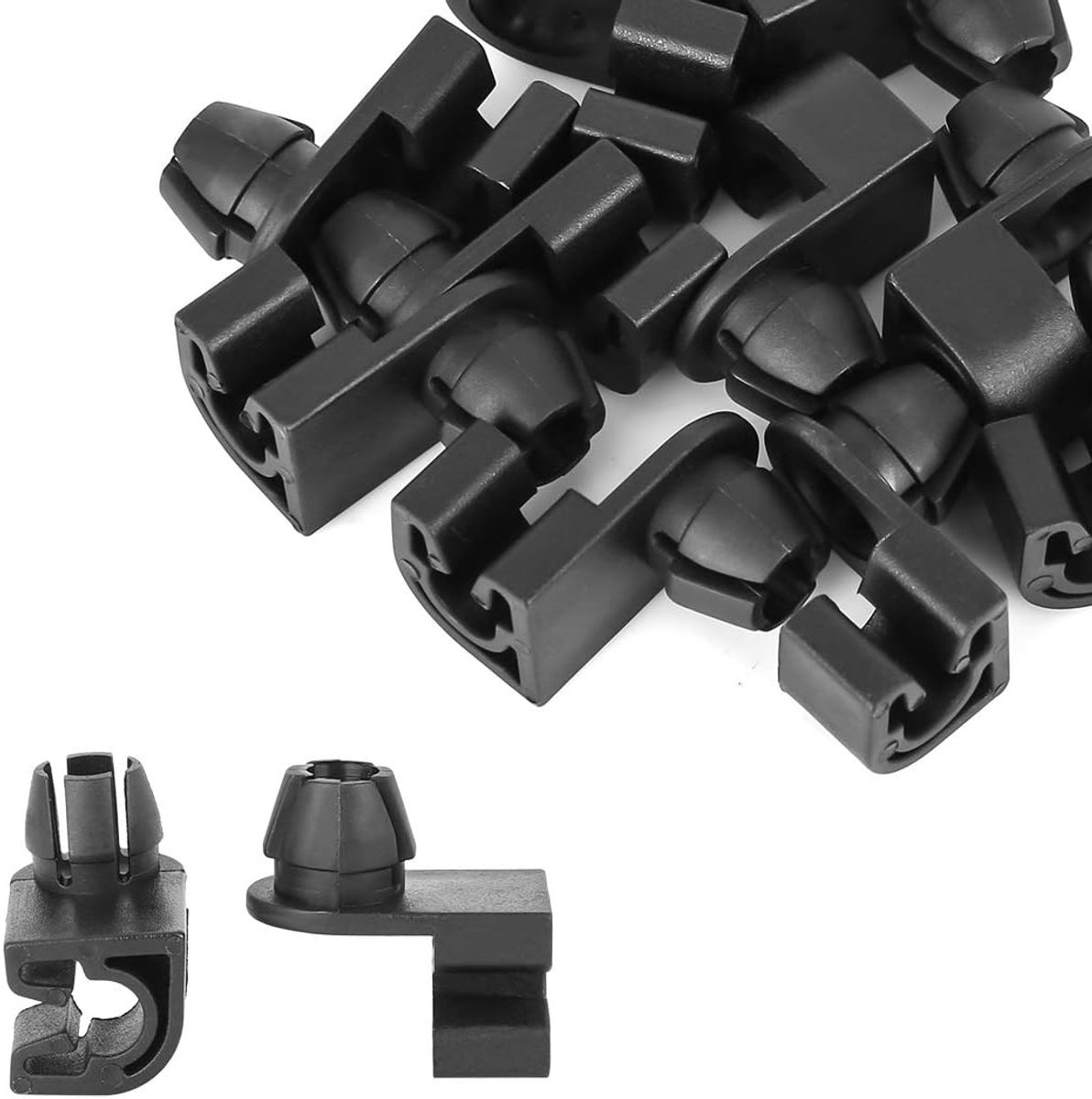 AUTOHAUX 10 stuks auto kunststof kapsteun stang clip houder 25,4 mm zwart | Kunststof, 25,4 mm, diameter 6,5 mm, voor Citroen C-Quatre, C-Triomphe, C4L