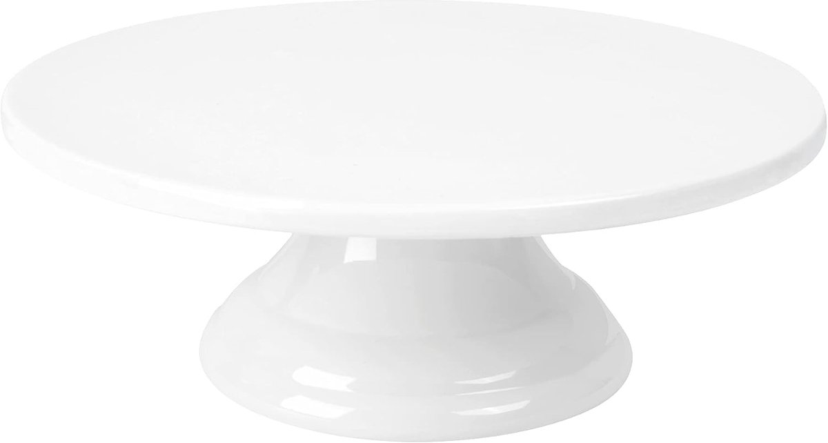 fanquare 10 Inch Porselein Cake Stand, Witte Ronde Vintage Cake Plaat | Dessert Display Serveer Stand voor Verjaardag Party