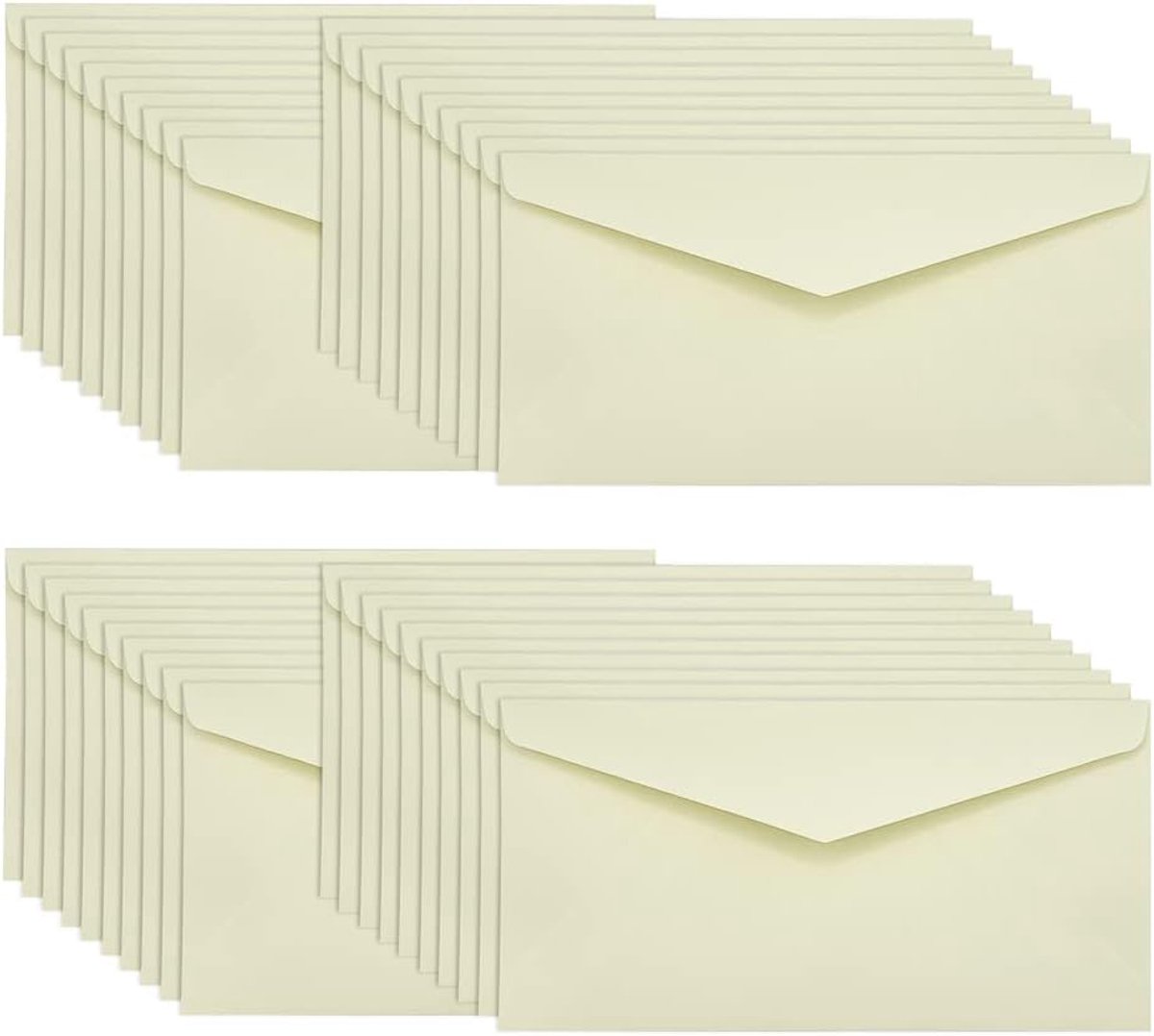 Western Driehoek Envelop - 40 Stuks 105 X 215 MM Wit Enveloppen, Enveloppen voor Wenskaarten, Westerse Driehoekige Flapenveloppen, Cadeaukaarten Verjaardag, Feestartikelen (Beige)
