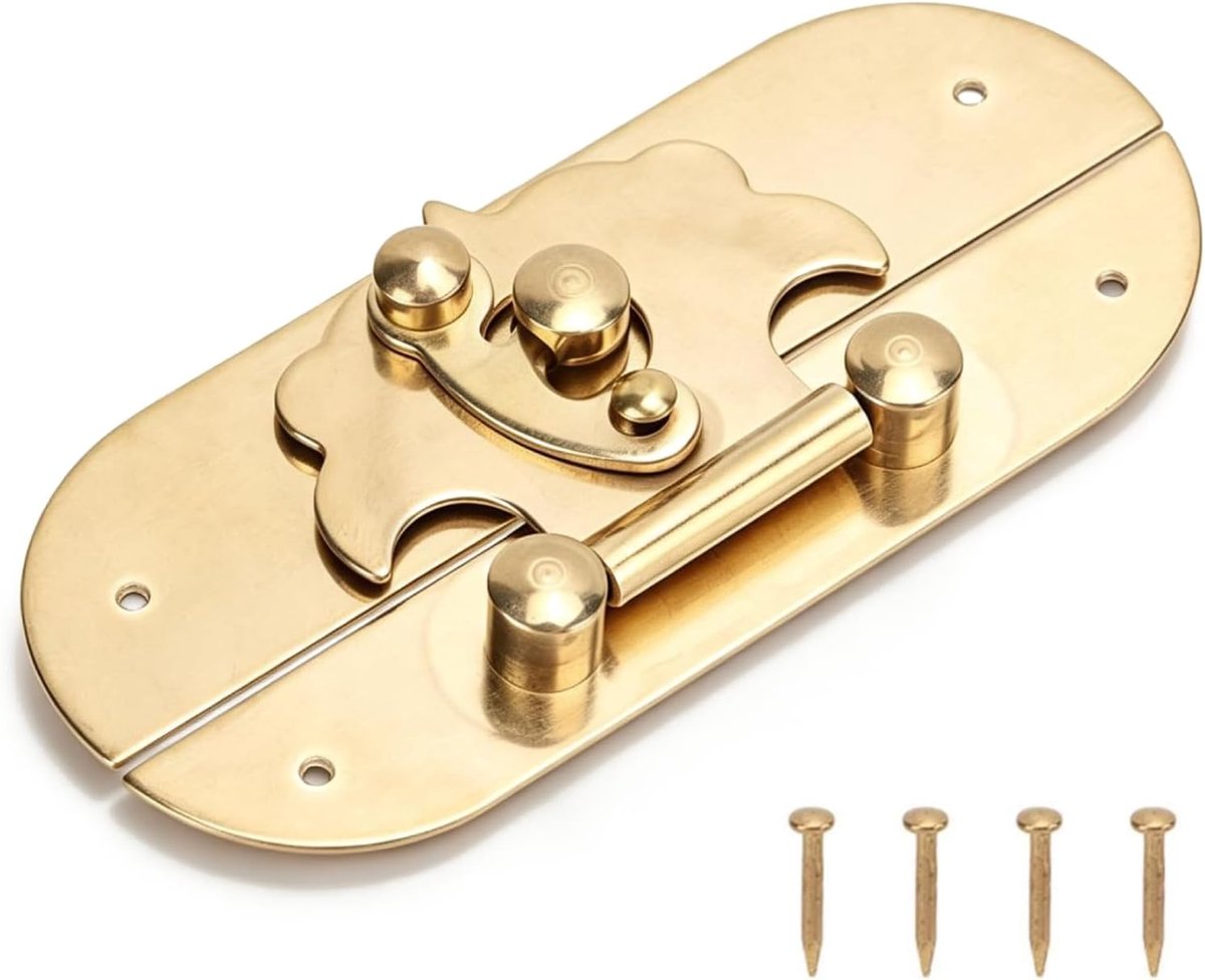Klink, Vintage Messing Gesp Klink Retro Sieraden Doos Gesp Slot Hasp Haak Metalen Vangst Gesp voor Koffer Sieraden Doos