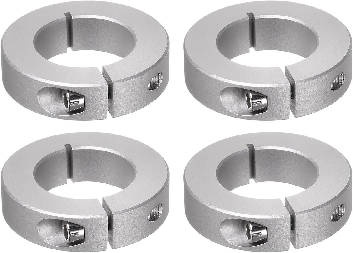 4 stuks schachtklemmen, 35 mm, boring van aluminiumlegering, set gespleten schroefklemmen, 60 mm OD, 15 mm breed, voor as kruiwagen, transmissiegroepen, gereedschapsmachines
