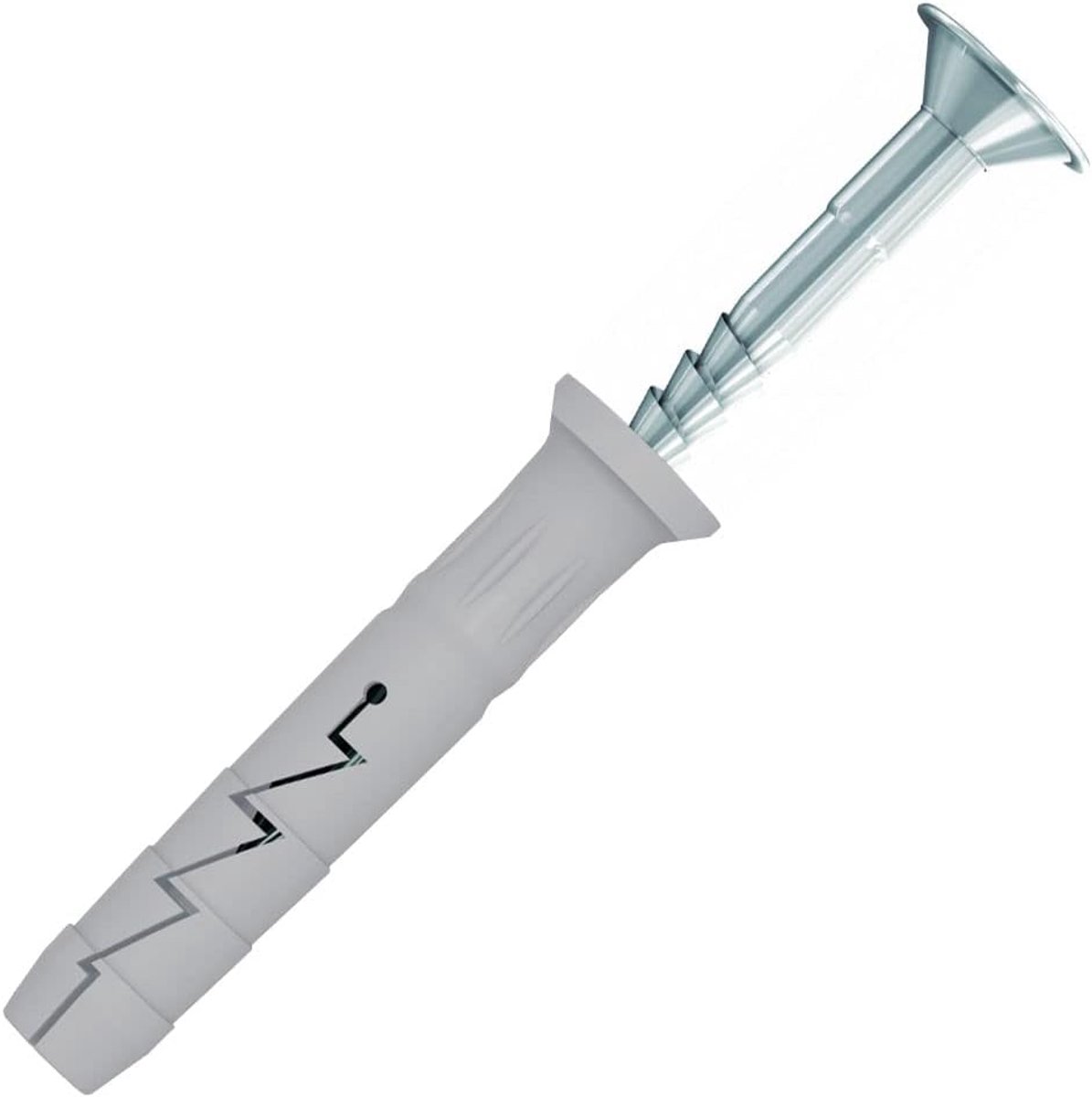 hamertype massieve muurbevestigingen, 5x50mm muurplug en 3.5x55mm hamer-in schroef, Hammerfix nagel in muurankers met kruiskop verzonken kop voor beton, steen, baksteen, holle blokken (200 stuks)