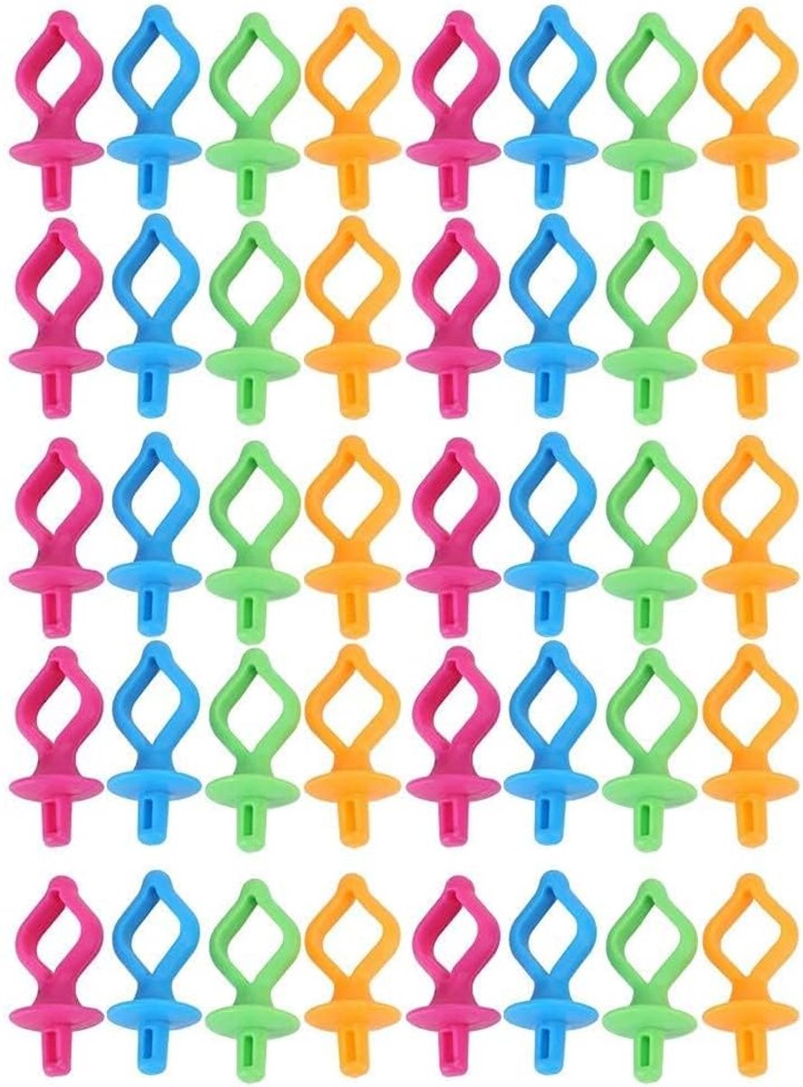 40Pcs Naaien Draad Controle Klem Spoel Houder Clips Siliconen Kleurrijke Houden Spoel Draad Staarten