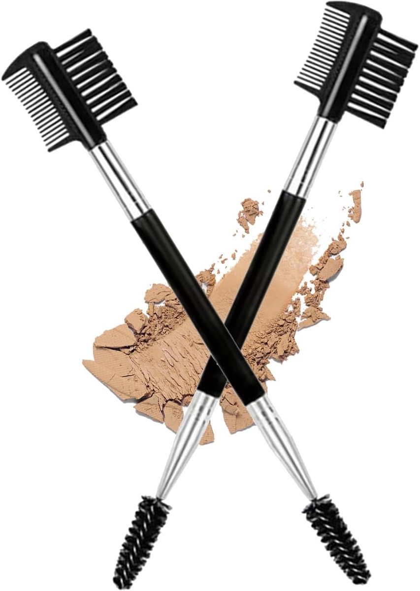 2 STKS Wenkbrauw Wimper Borstel 3 Hoofd Wimper Kam Dubbele Hoofd Borstel Make-up Grooming Tool Cosme