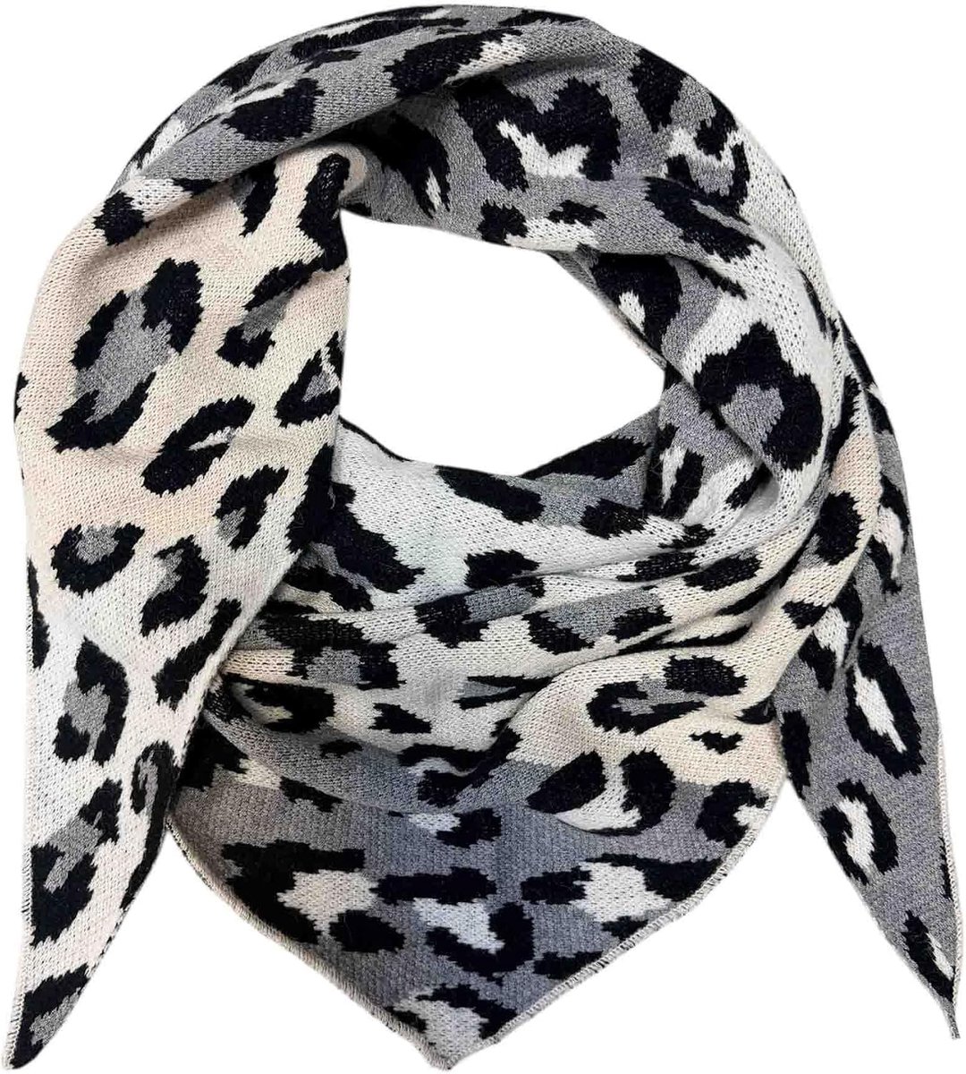 driehoek gebreide sjaal luipaard warme winter sjaal fashion doek driehoekige sjaal colsjaal stola herfst lente wol doek Leo Italy