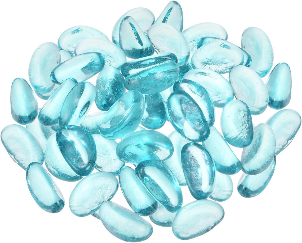 Glazen kralen voor open haarden, glazen ks, kiezelstenen, reflecterende stenen voor het vullen van vazen voor aquaria, 1000 g, blauw