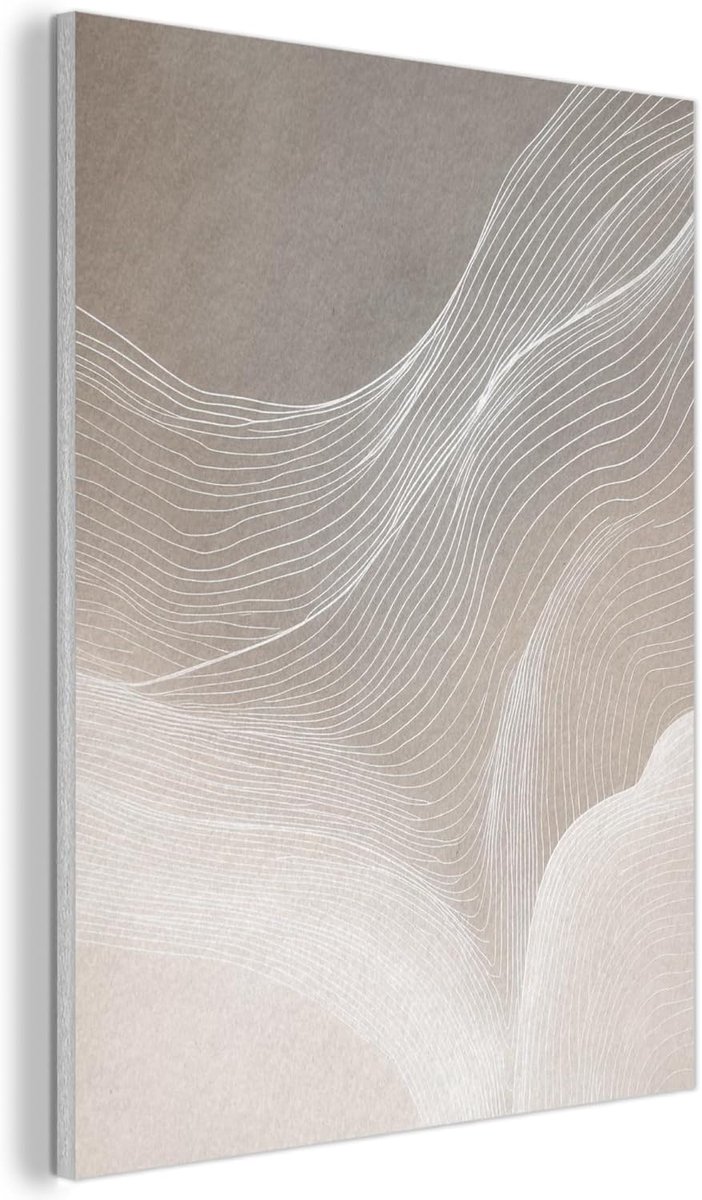 Vilten Wandpaneel 70x100 cm Kamer Muurdecoratie Woonkamer Slaapkamer Room Decor Wall Decoration Felt Art Panel Golvende Lijnen - Luchtstromen - Harmonieus