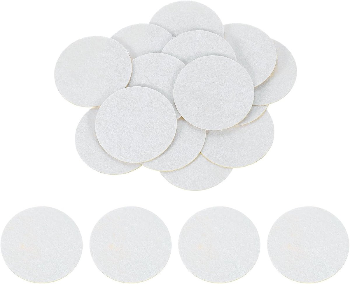 40 stuks ronde viltcirkels, 55 mm, witte vliesstickers, zelfklevende vilten pads, voorgesneden vilten pads voor naaien, kostuumhandwerk, knutselprojecten