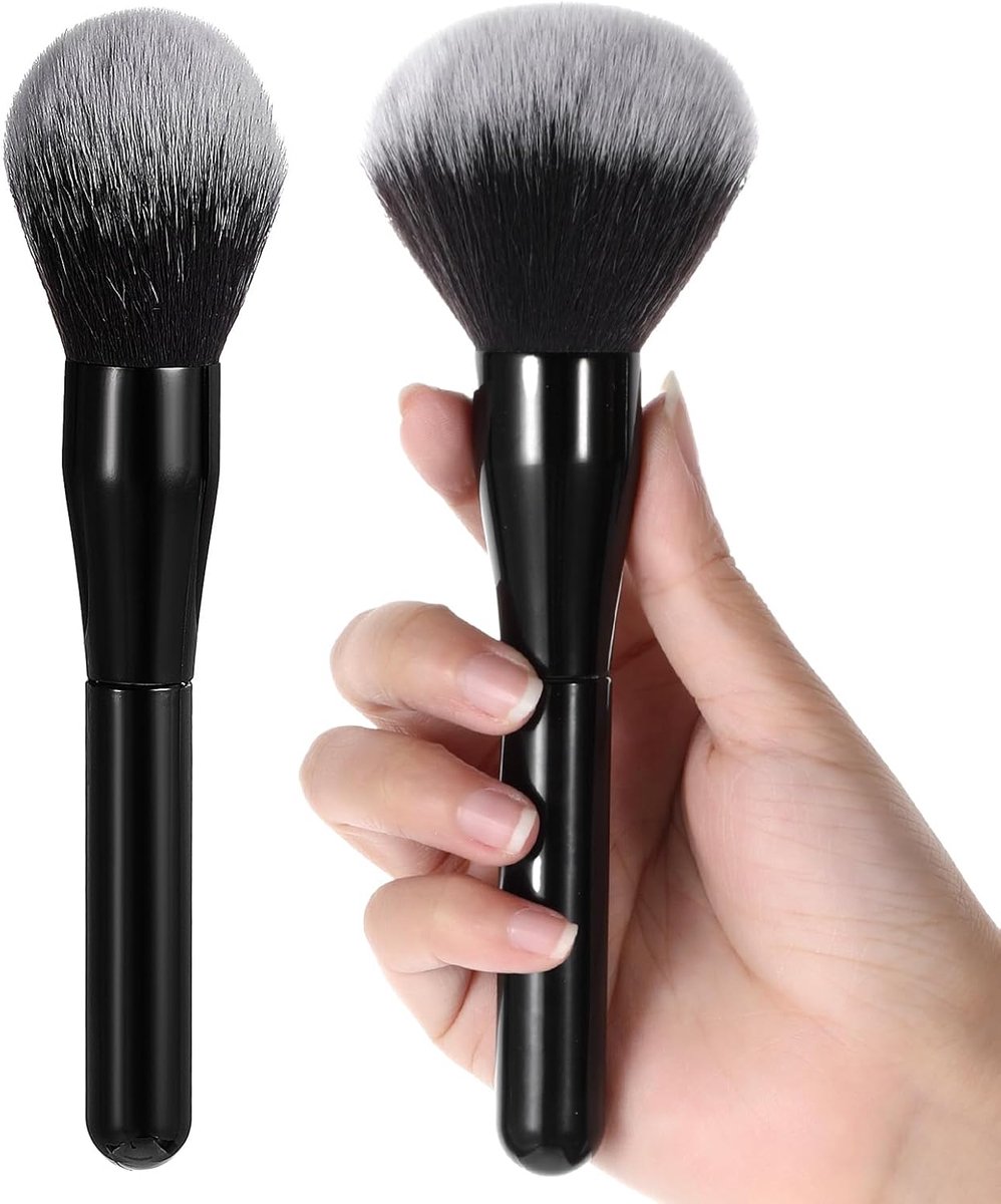 poederkwast, 2 stuks foundationkwast, poederkwast, poeder, make-upkwast, rougekwast, contourkwast, cosmetische kwastenset voor bronzer, blush rouge, blenden concealer, foundation