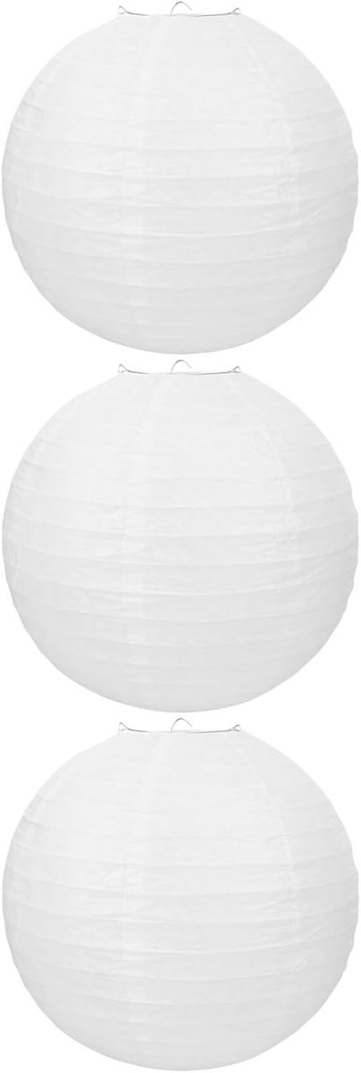 Lampenkap, 3 stuks, witte ronde lantaarn, papieren lantaarn, lampenkap-hanglamp, ronde papieren lampenkapklok, bruiloftsdecoraties, feestrekwisieten, accessoires (maten 25 cm)