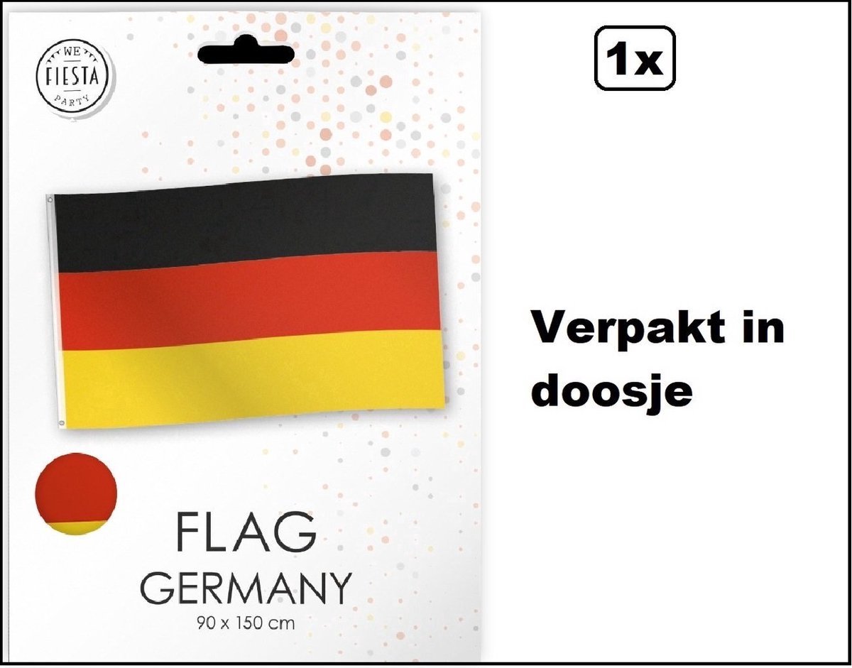 Luxe Duitsland vlag 90cm x 150cm - Verpakt in luxe verpakking - National landen voetbal hockey sport festival thema feest