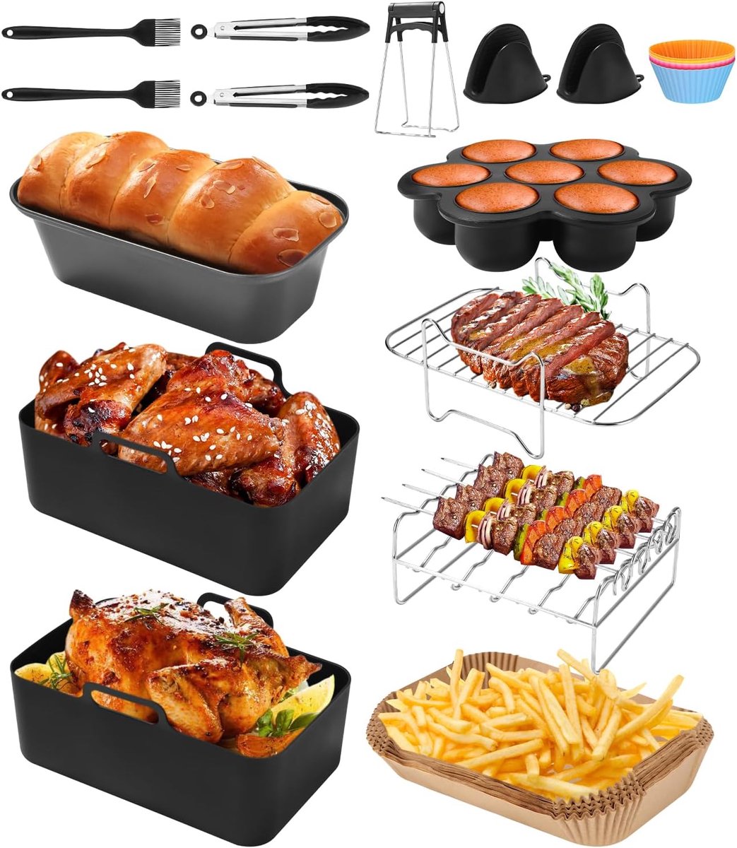 Accessoiresset heteluchtfriteuse accessoires voor Ninja Foodi AF300EU AF400EU AF500EU COSORI Tower 7.6L 8L 9L 9.5L Dual Zone heteluchtfriteuse