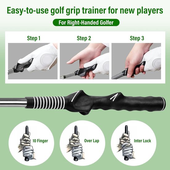 Trainingshulp & Oefenstick - Telescopisch met Click Feedback, Grip Hulp - Voor Rechtshandigen, Binnen & Buiten, Tempo, Chipping, Swing - Ideaal voor Beginners — afbeelding 4