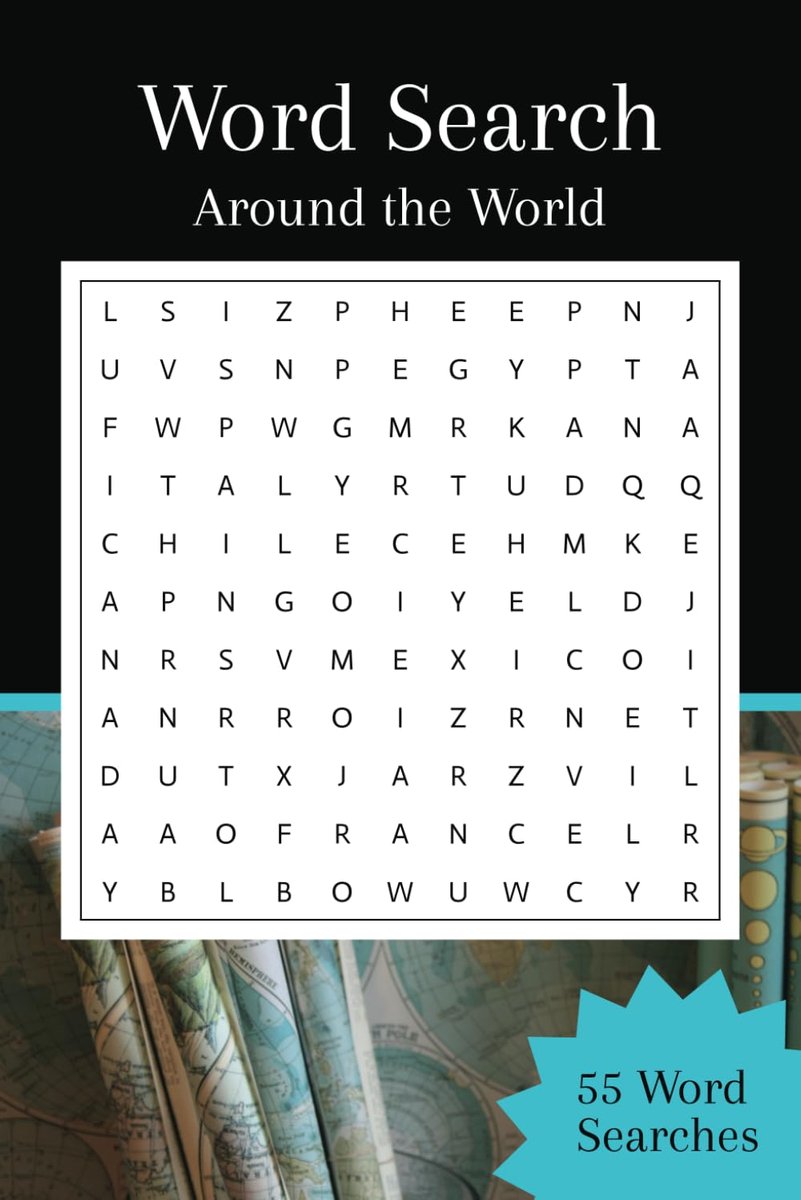Around the World Word Searches: Easy to Read about Countries, States, Landmarks & More for Active & Sharp Brain - Gift for Travel Lovers | 110 pages, 6" x 9"