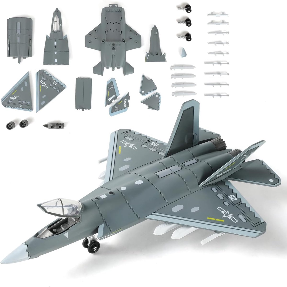 Vliegtuigspeelgoed schaal 1:72, snelbouwmodel, gevechtsvliegtuig van de Chinese luchtmacht, plastic modelbouwpakket (30 onderdelen)
