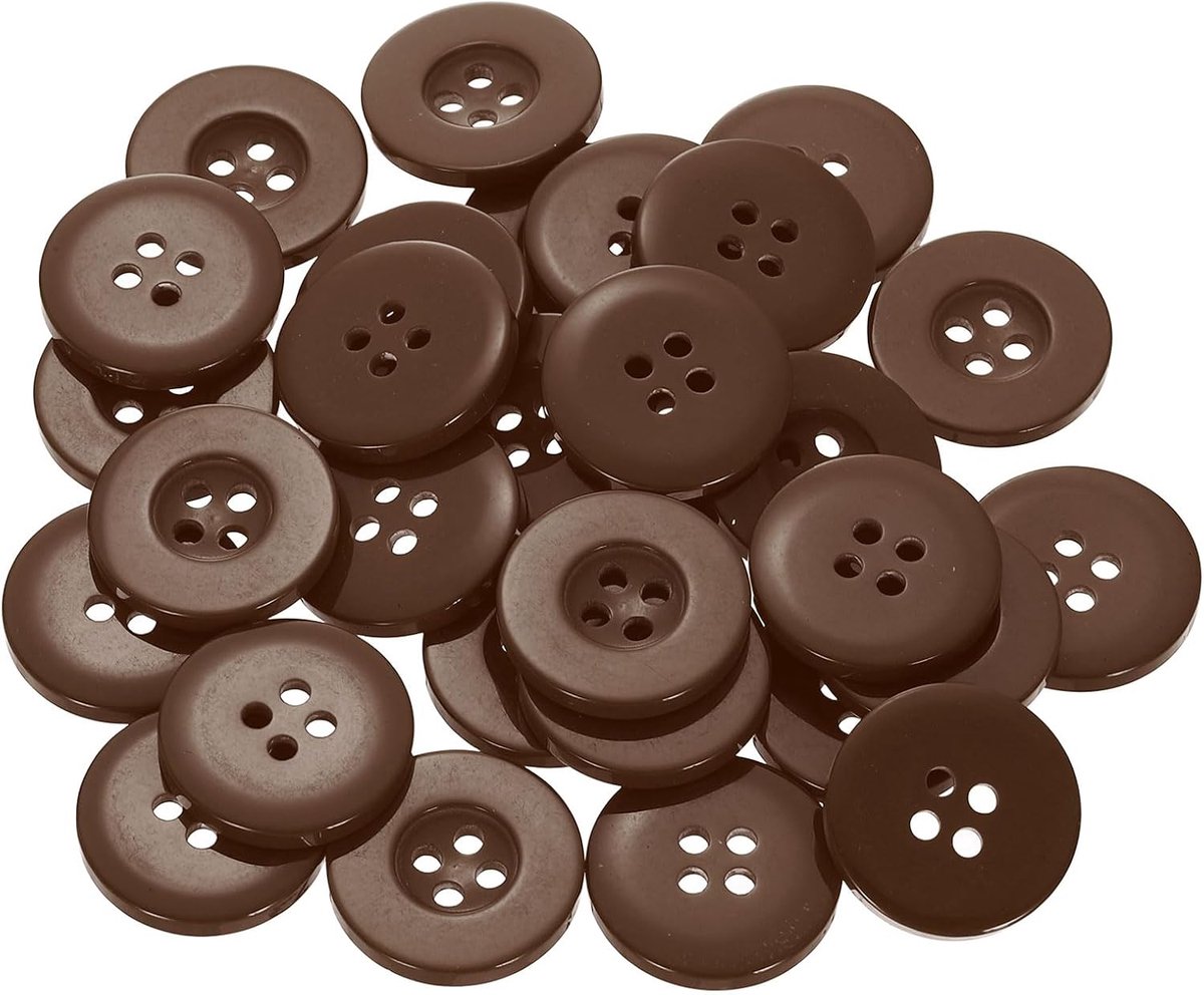 Knopen bruin hars knopen 20 mm 4-gaats kunststof knutselknopen ronde kinderknopen knopen voor naaien voor doe-het-zelf scrapbooking decoratie kleding mantel overhemden blouses