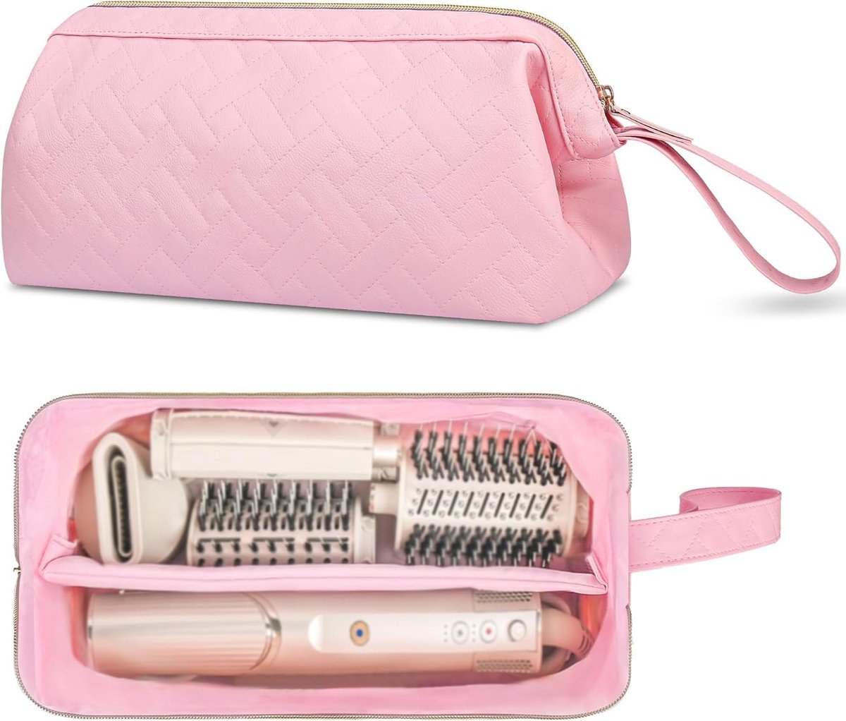 Tas voor Haaraccessoires voor Shark Flexstyle Draagtas, Draagbaar Dy son Airwrap Reisetui voor Haardroger, Organisator voor Haaraccessoires Waterdichtheid voor Vrouwen, Roze