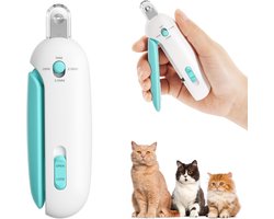 Kattennagelknipper met verstelbaar trimgat in 3 maten en verborgen nagelvijl | Veilige teennageltrimmer voor kittens en binnenkatten | Anti-spatten klauwsnijder voor verzorging (blauw)