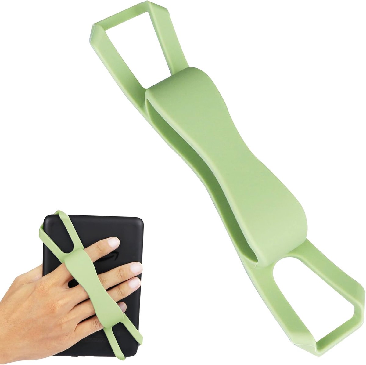 Antislip siliconen polsband universele vingergreep houder voor 6 inch / 6,8 inch / 7 inch Kindle e-readers / Kobo/Sony eBook (groen (nieuwe versie))
