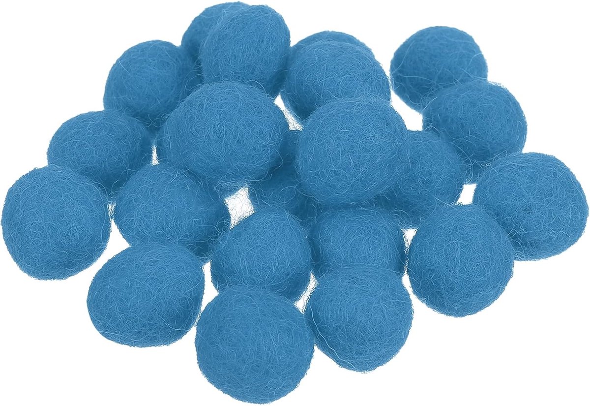 Wolvilt ballen kralen wol vilten pom 1,5 cm 15 mm zeeblauw voor thuis ambachten handwerk project DIY Pack van 20