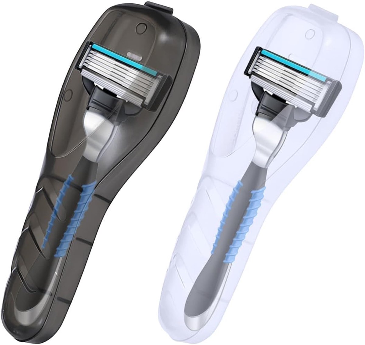 2-pack scheermes reisetui – waterdichte, transparante, draagbare beschermdoos voor natte scheermessen voor mannen, reizen en dagelijks gebruik