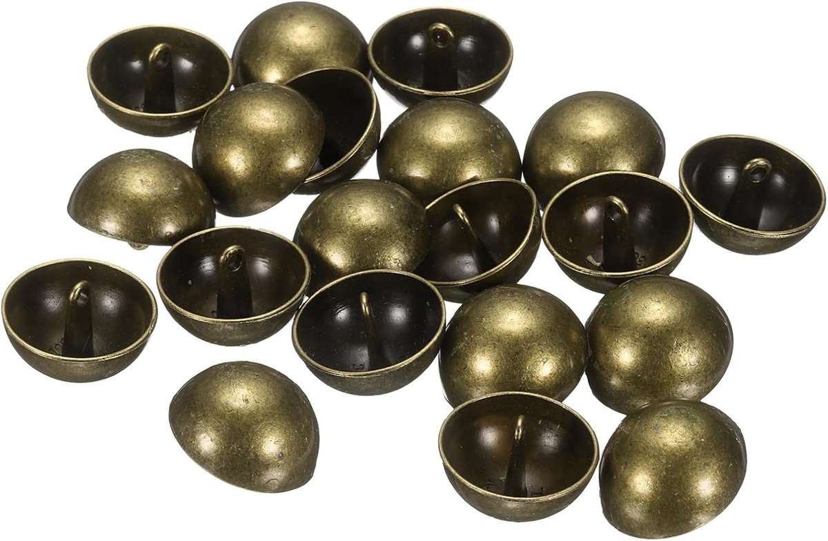 20 stuks halfronde metalen naaiknopen 23 mm / 7/8" halfronde paddenstoelkap-metalen knopen met schacht voor blazer, pak, jas, kledingdecoratie, brons