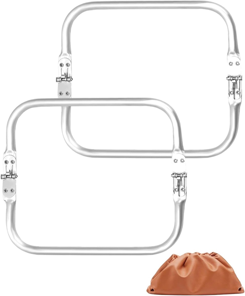 Zaksluiting in U-vorm, 2 stuks, 9,5 x 25 x 2 cm, binnenhandgreep van aluminium, kussenframe, handgrepen voor handtassen, zakframe, handvat aan de binnenkant, buisvormig