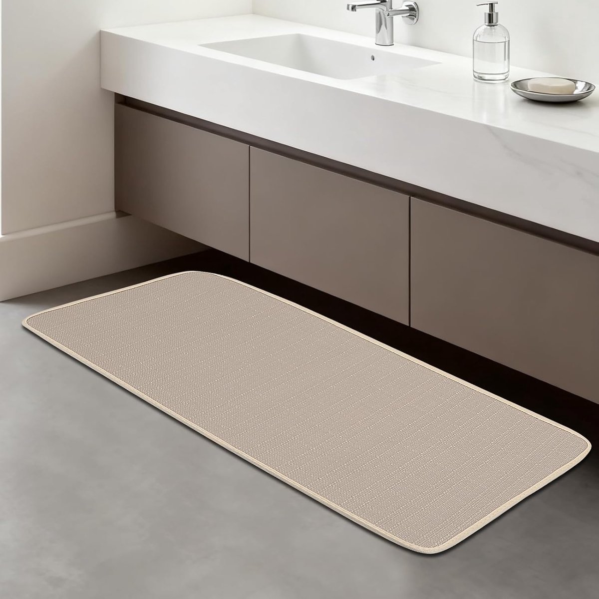 Badmat met antislip rubberen achterkant, geweven oppervlak, wasbaar, 40 x 120 cm