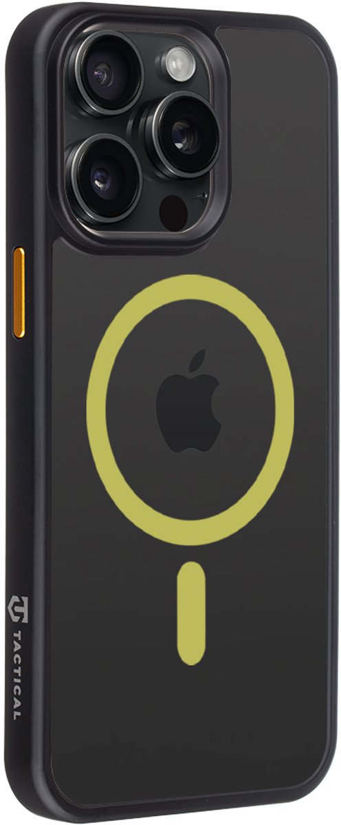 Tactical hoesje - Geschikt voor iPhone 15 Pro Max - Black/Yellow