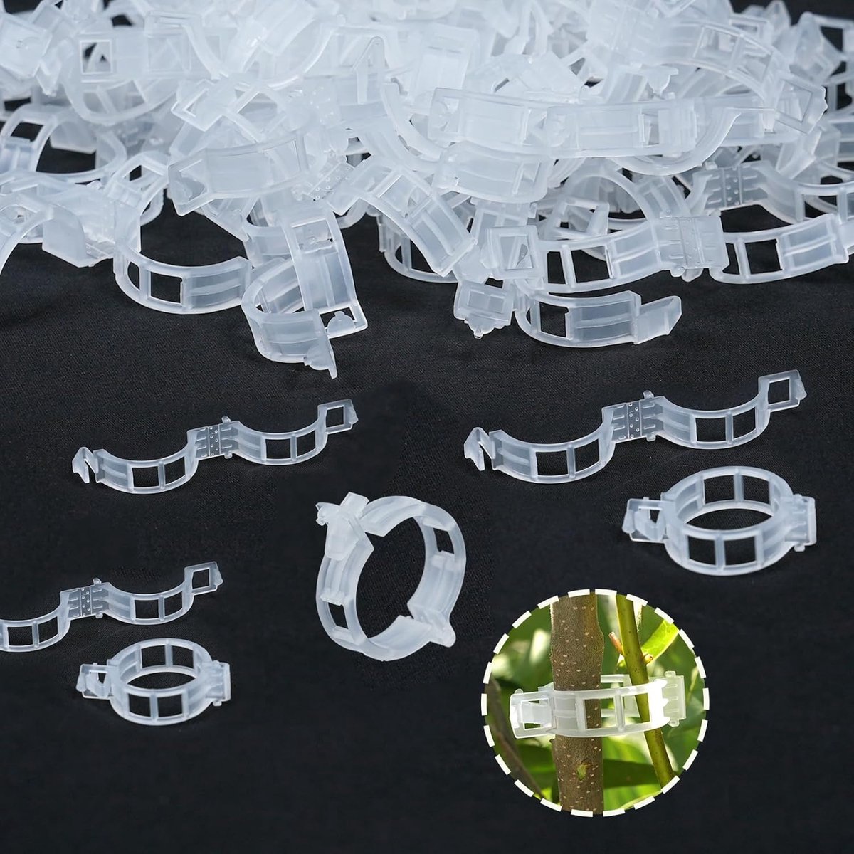 200 STUKS Plantensteun Plantclips voor Klimplanten Tuinclips Steelsteun Tralieclips voor Tomaten Ranken Bloemen Groenten om Rechtop Gezonder te Groeien