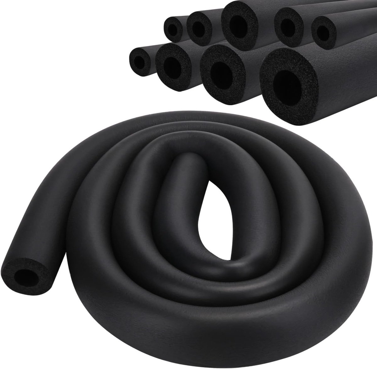 isolatie, schuimrubberen isolatiebuis voor buizen Ø 22 mm, isolatieslang, airconditioning, isolatie, buizen voor hydraulische verwarmingsbuizen, koperen buizen (zwart, 22 mm)