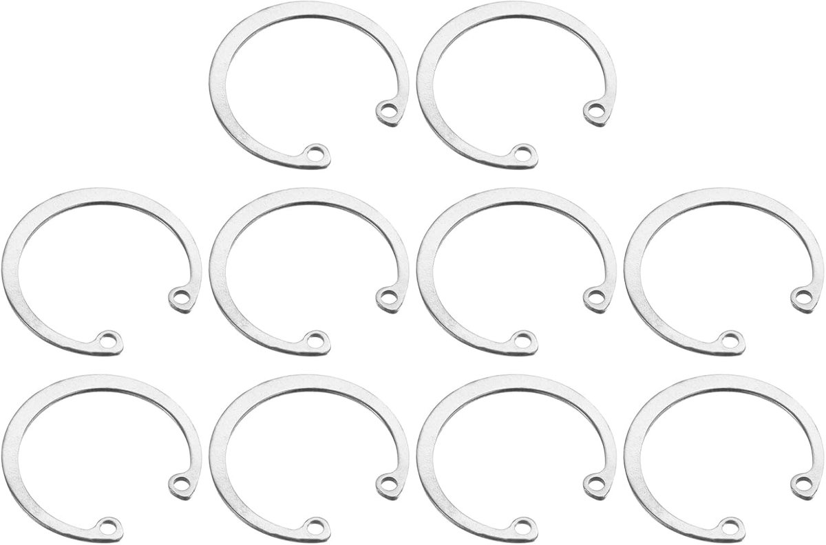 10 stuks 35 mm binnenborgring, schijfring, 304 roestvrij staal, binnenborgring, veerringen, C-clips voor groefassen, bouten, zilverkleur