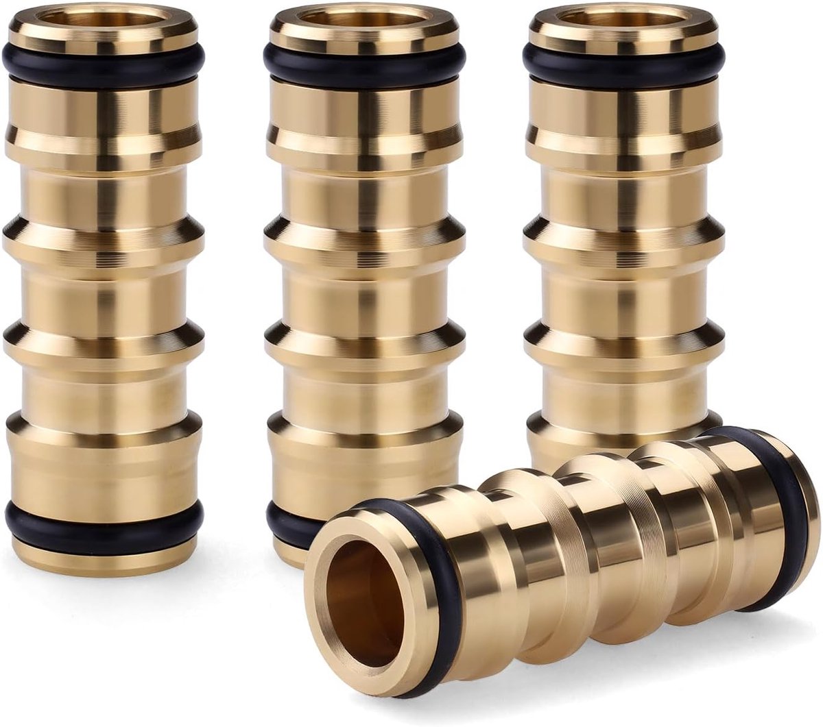 Set van 4 dubbele slangverbinder-adapters, 1/2 inch tuinslangconnector, uiteinde voor keuken, tuin, kraan, koppeling, irrigatieverlenging, 4 stuks