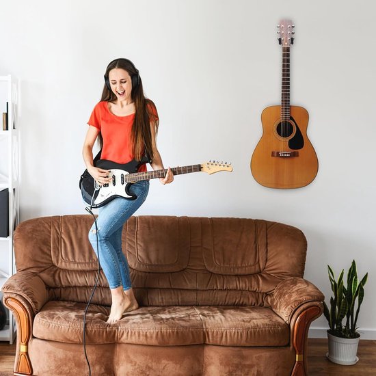 1 set wandhaken voor akoestische gitaren, elektrische gitaren, banjos, bas van walnoothout — afbeelding 5