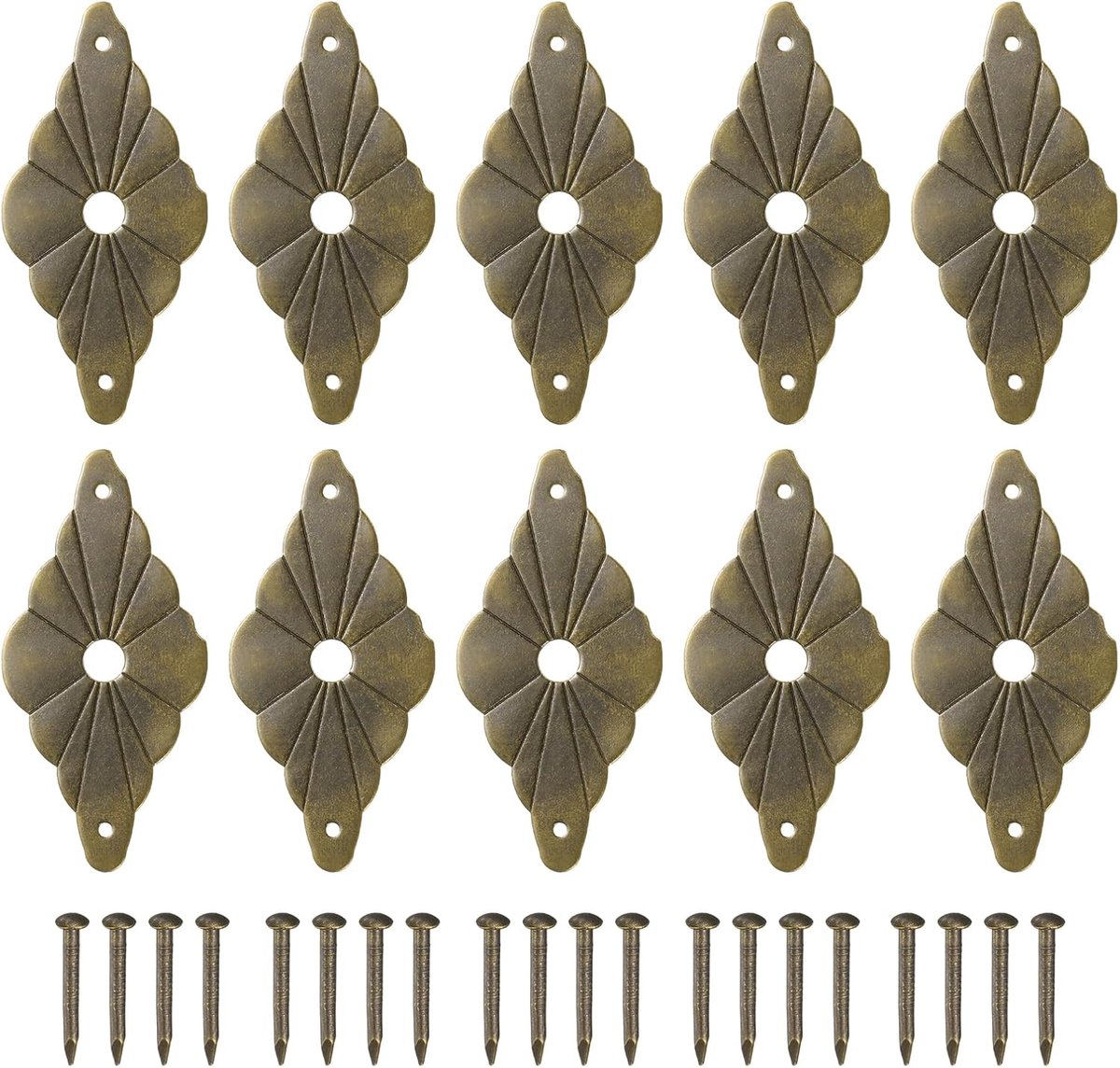 10 stuks plaathouder voor meubelgreep, 2,36 inch diamantvorm ring messing plaathouder klassieke decoratie voor meubels afdichting voor lade, kast deuren (brons)