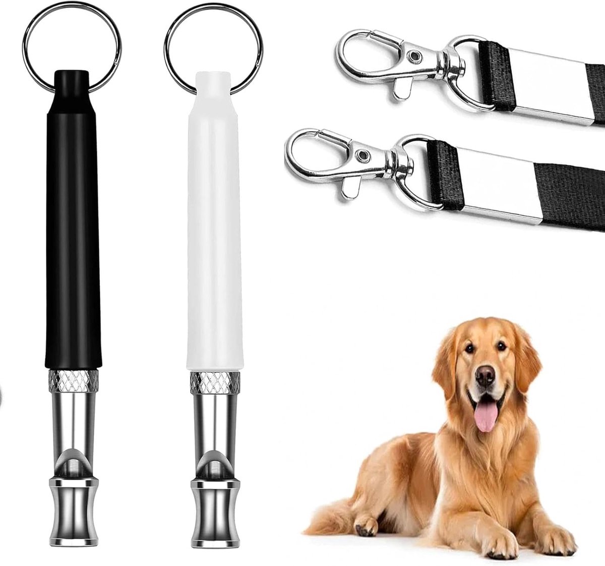 2 verpakkingen hondenfluitje, ultrasoon hondenfluitje, hondenfluitje voor herinnering met riem, hond, anti-blaffen, instelbare frequentie, geschikt voor de meeste rassen