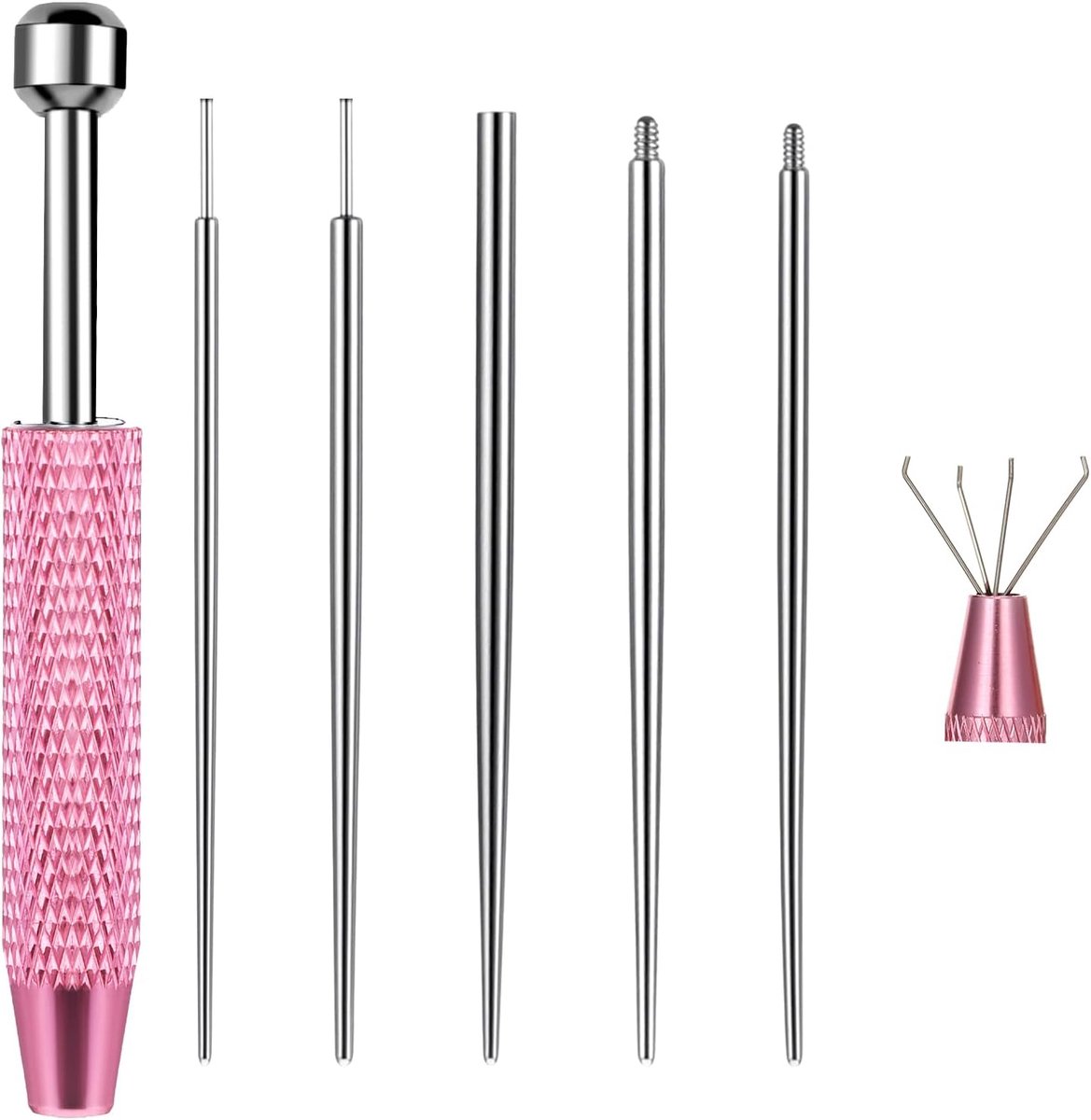 Piercing Ball Grabber Tool voor het verwisselen van sieraden - 16G 18G roestvrij staal platte achterkant oorbel insertion tool draadloze inbrengpen body piercing threader tool voor oor neus lip
