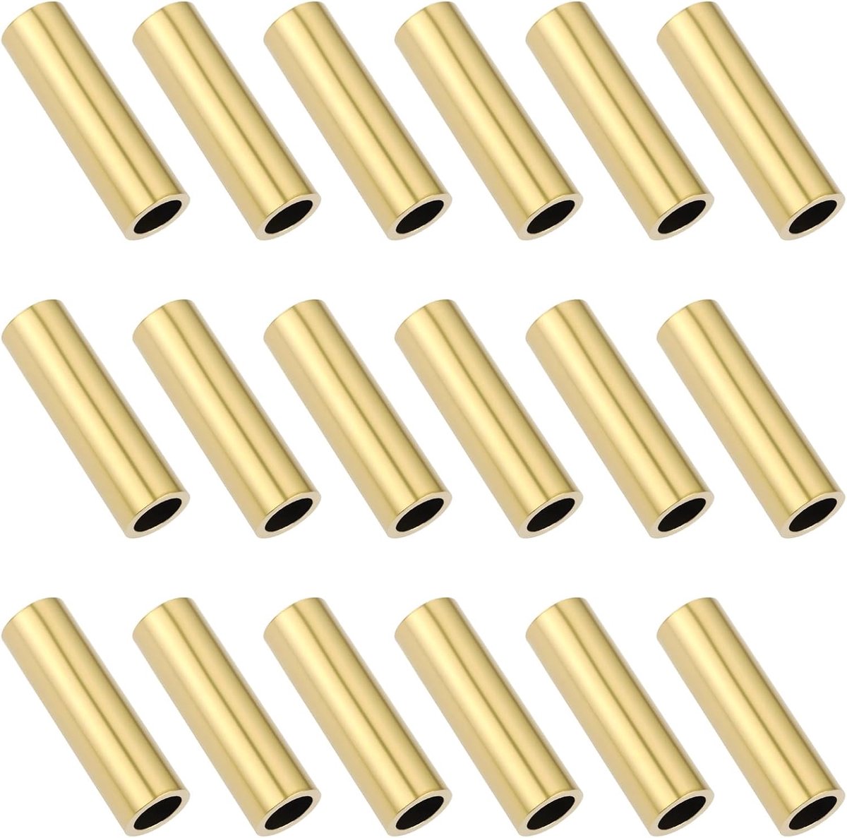 100x Krimphulzen Messing Dubbele Kabel Ferrules voor Fotolijst Opknoping Draad Tie 2.2x3x10mm