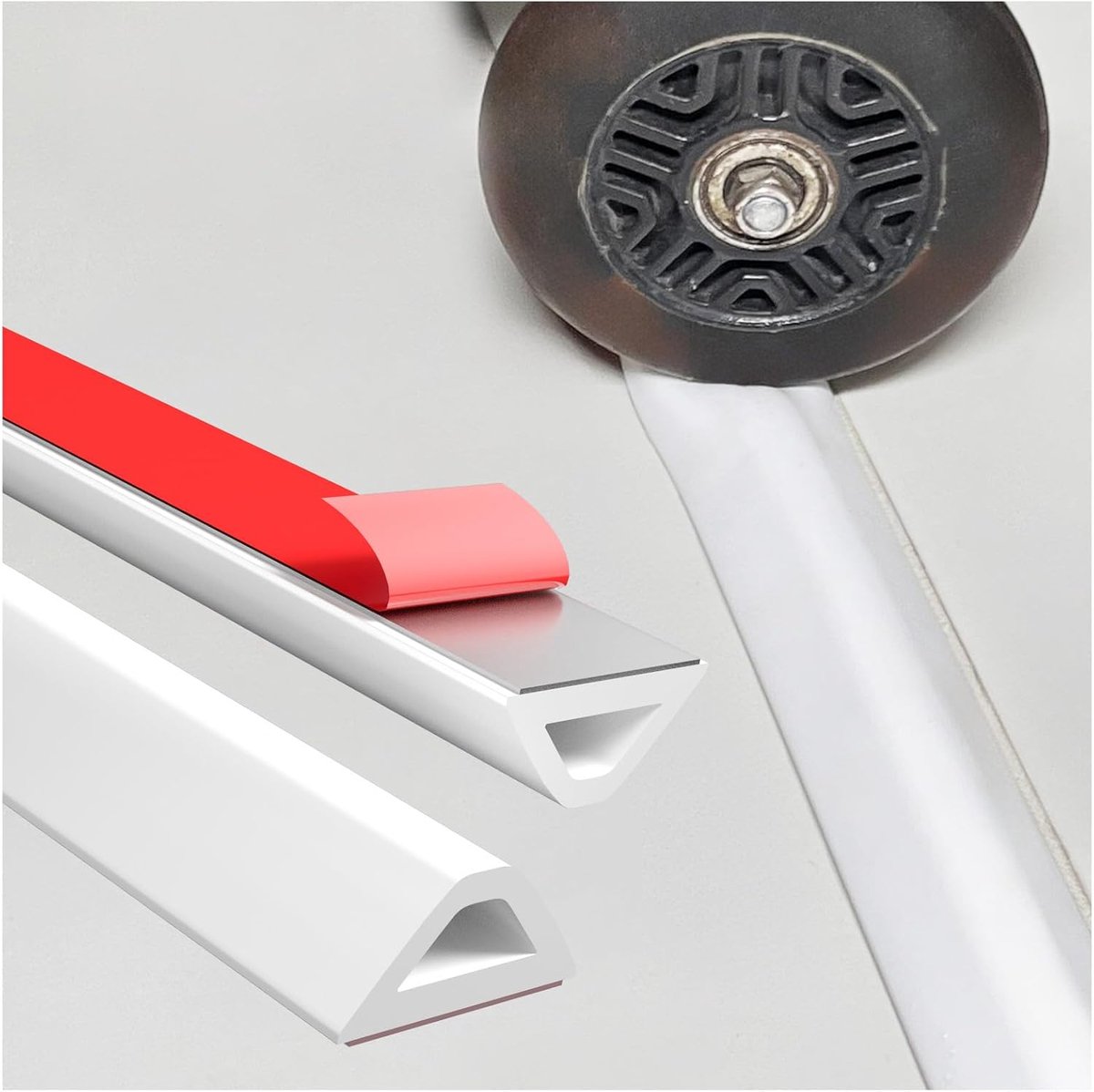 Waterstrip voor douche, zelfklevend, 100 cm, flexibele siliconen, waterdicht, geschikt voor rolstoelen, snel te installeren, eenvoudig op maat te snijden