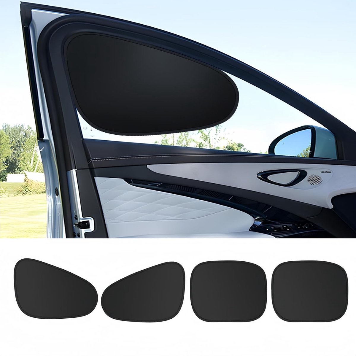 4 stuks autozonwering voor baby's, zonneklep auto kinderen, autoruit zonwering kinderen, autoruit zonnebescherming, autoruiten zonnebescherming kinderen, auto venster zon schaduw baby, UV-bescherming