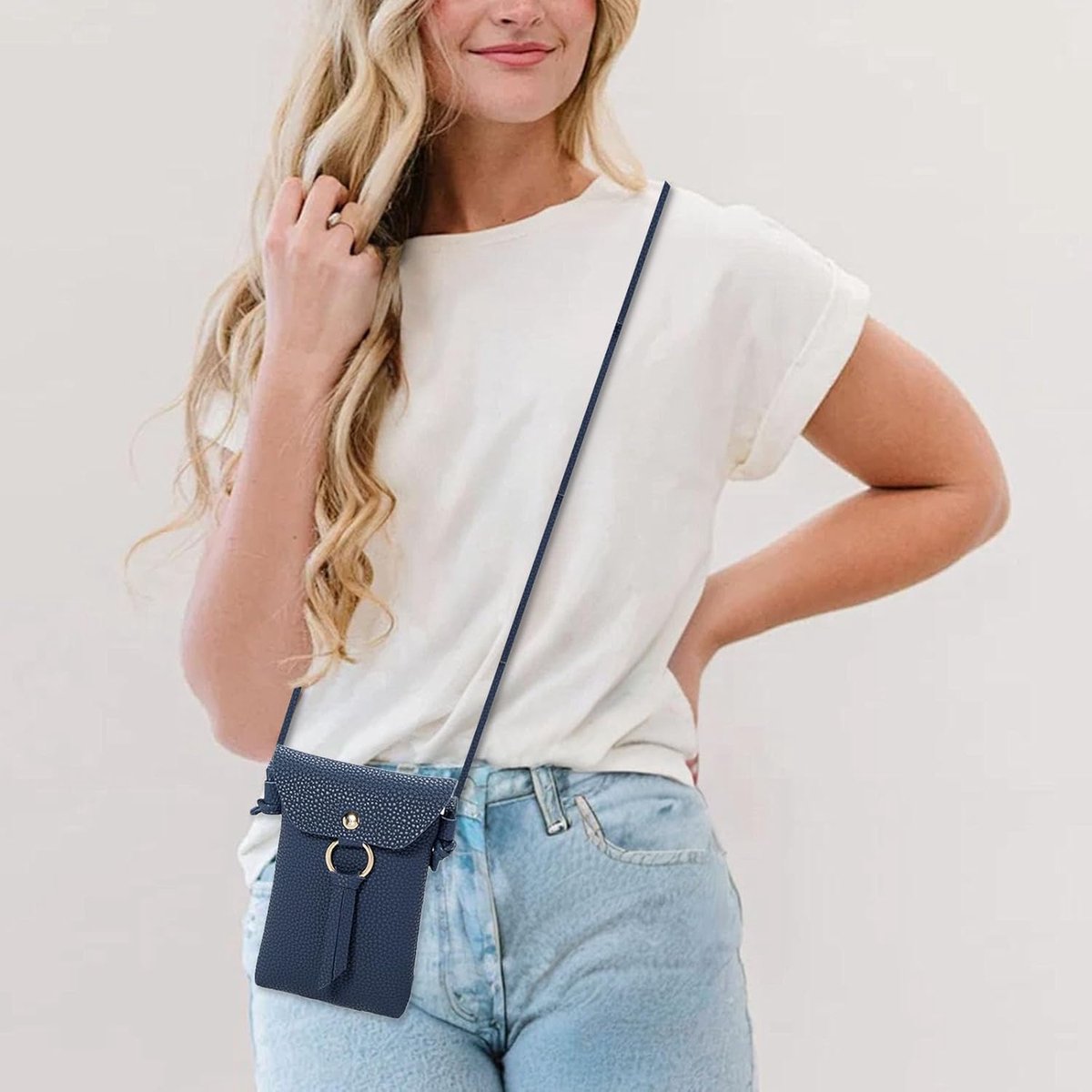 lederen crossbody telefoontas, mobiele telefoon portemonnee, kleine telefoon cross body schoudertas, portemonnee portemonnee met magnetische clamshell voor vrouwen meisjes