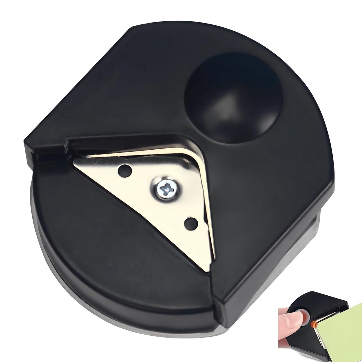 Hoekpons voor papier en foto's, hoeksnijder met 4 mm radius, compact en draagbaar gereedschap voor scrapbooking, visitekaartjes en geschenken, van pvc en roestvrij staal