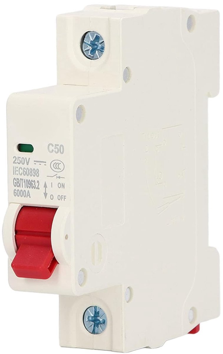 Miniature stroomonderbreker 1P Solar PV System Isolator 50A DIN Rail Mount DC250V 6000A Gesegmenteerde capaciteit DZ47 63Z C50