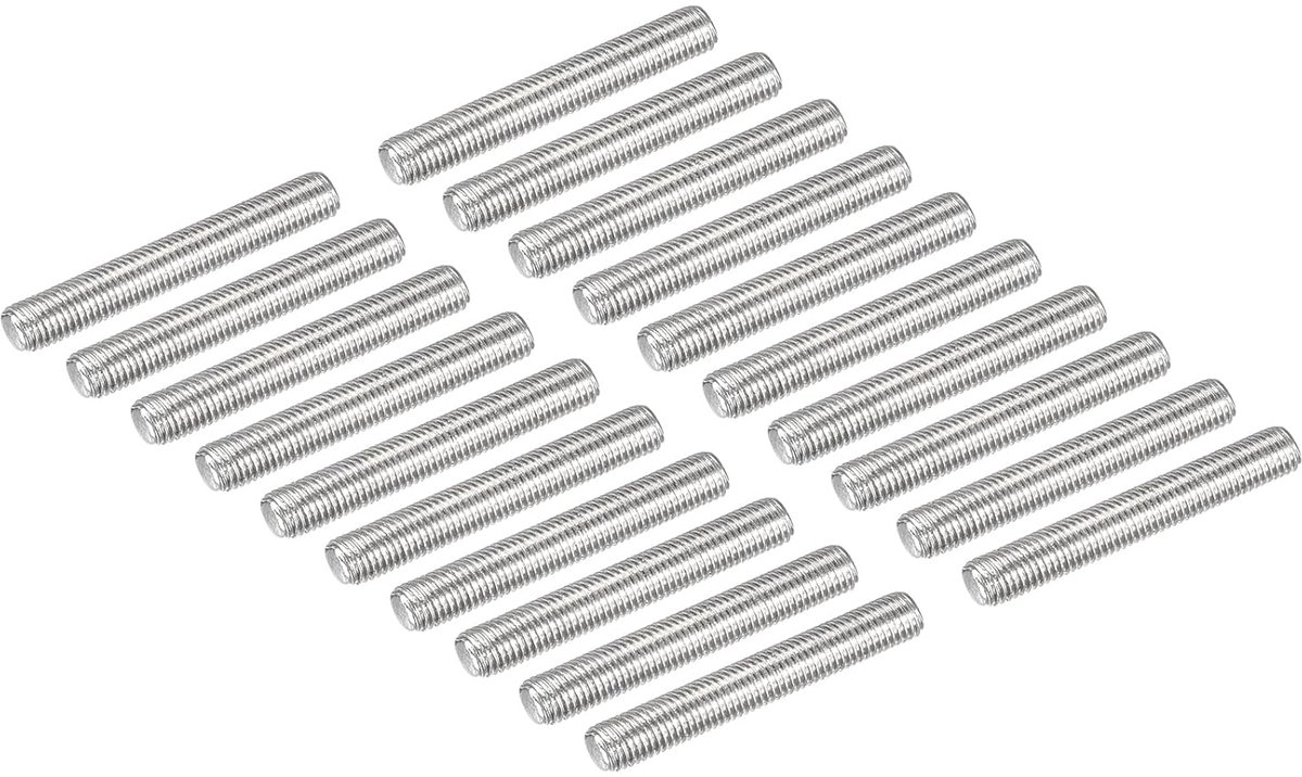 Schroefdraadstangen, M3 x 20 mm, draadstangen, messing, draadpennen, metrische stang met volledige schroefdraad, voor meubels, machines, schroefverbindingen, 20 stuks