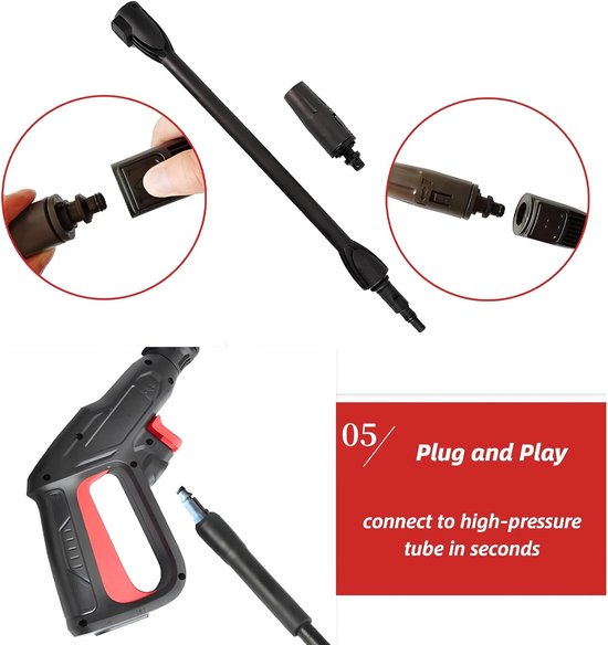 spuitpistool met straallans, voor AR Bosch AQT Black & Decker, verstelbaar sproeimondstuk — afbeelding 4