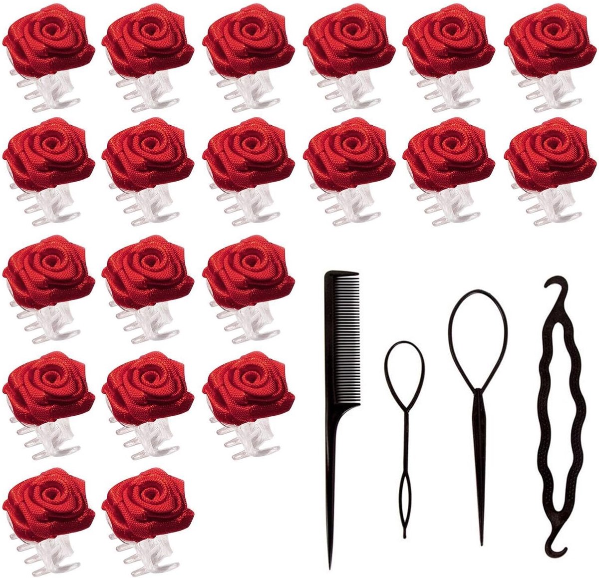 20 stuks roze haarspeld en 4-delige haarspeld haarspeld haaraccessoires, kappersdecoraties, eenvoudige haaraccessoires.