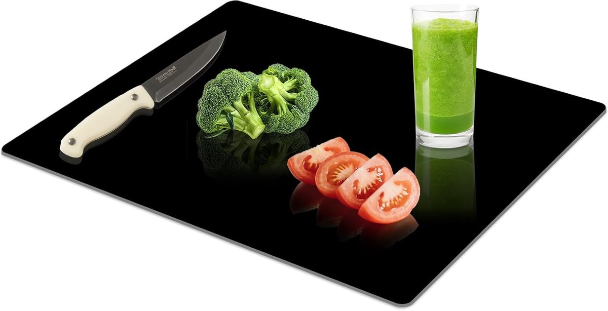 snijplank, glas, 40 x 30 cm, design glazen snijplank van gehard veiligheidsglas, hittebestendige afdekplaat, antislip, krasbestendig en hygiënisch